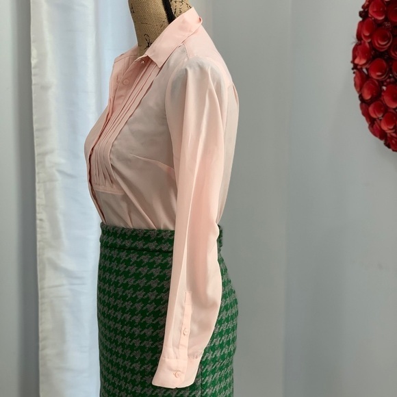 Talbots long sleeve pink blouse button down front shirt size SP - Picture 4 of 8